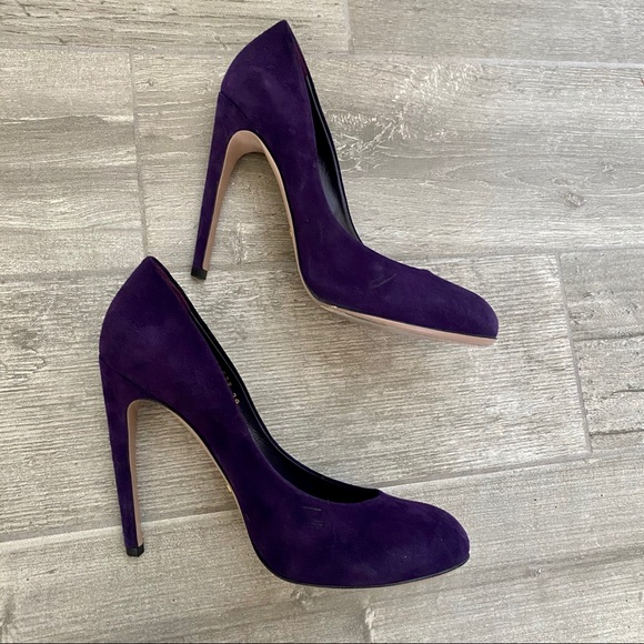 GUCCI purple suede heels - Picture 5 of 6